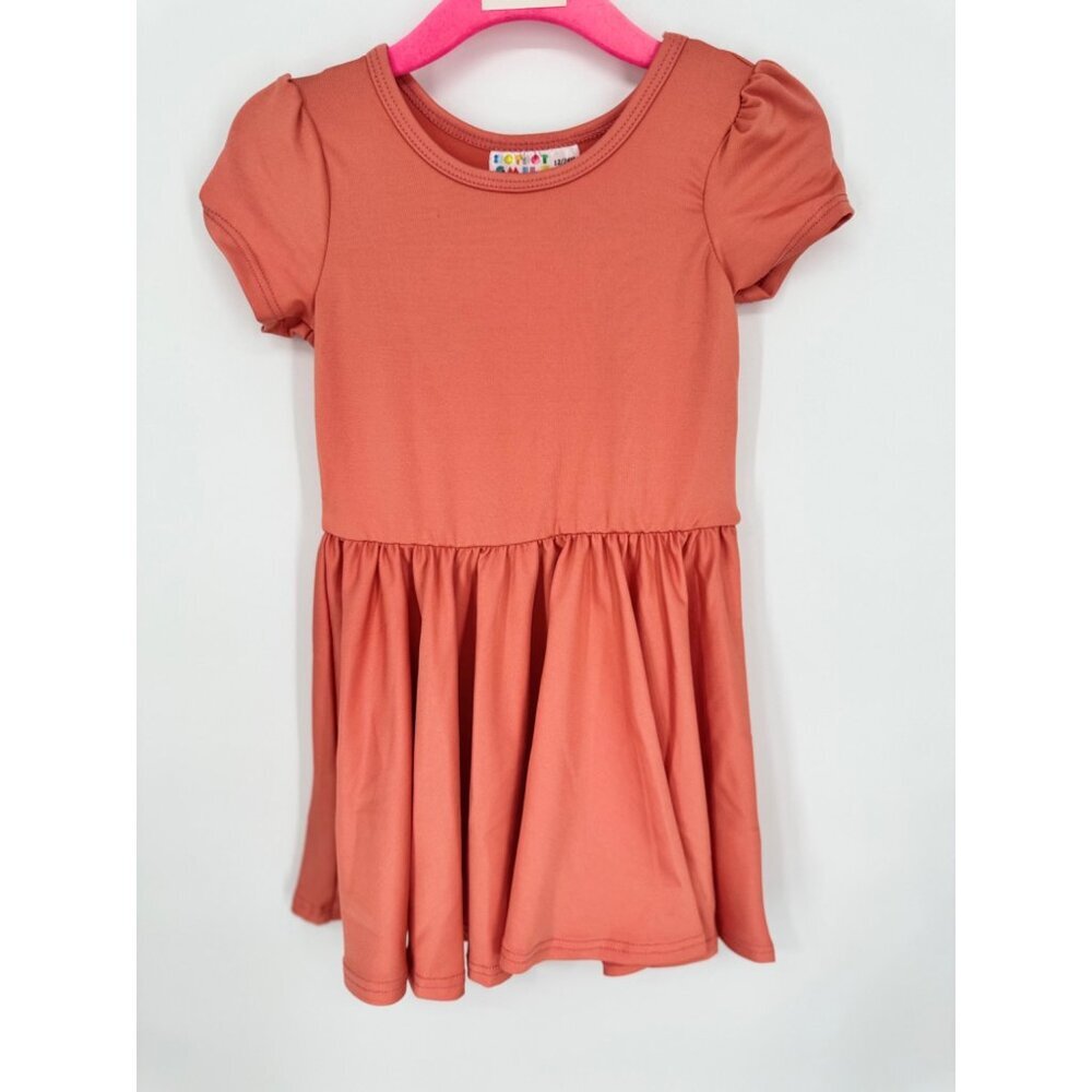 Dotdotsmile Girls Dress Size 12/24 Months Solid Salmon New with Tags